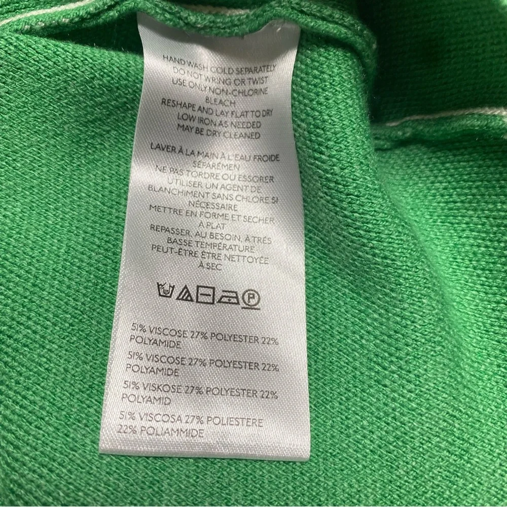 Anthropologie Maeve Green & Cream Striped Muscle Knit Sleeveless Tee Size 1X - Picture 11 of 14